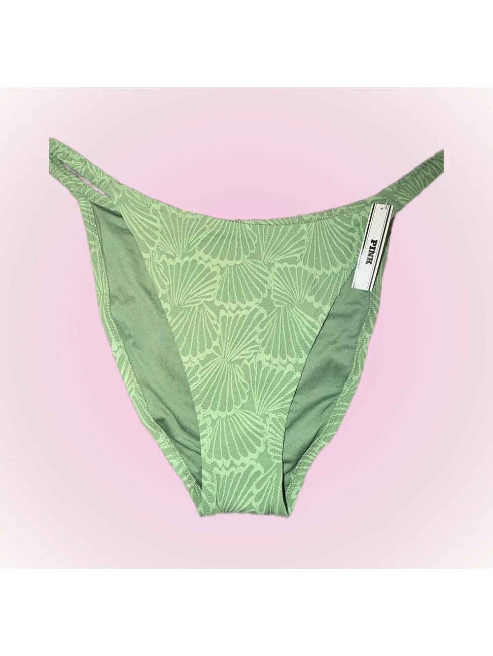 Victoria's Secret Pink New Green Shell Print Bikini Bottoms | Swim Wear | XXL